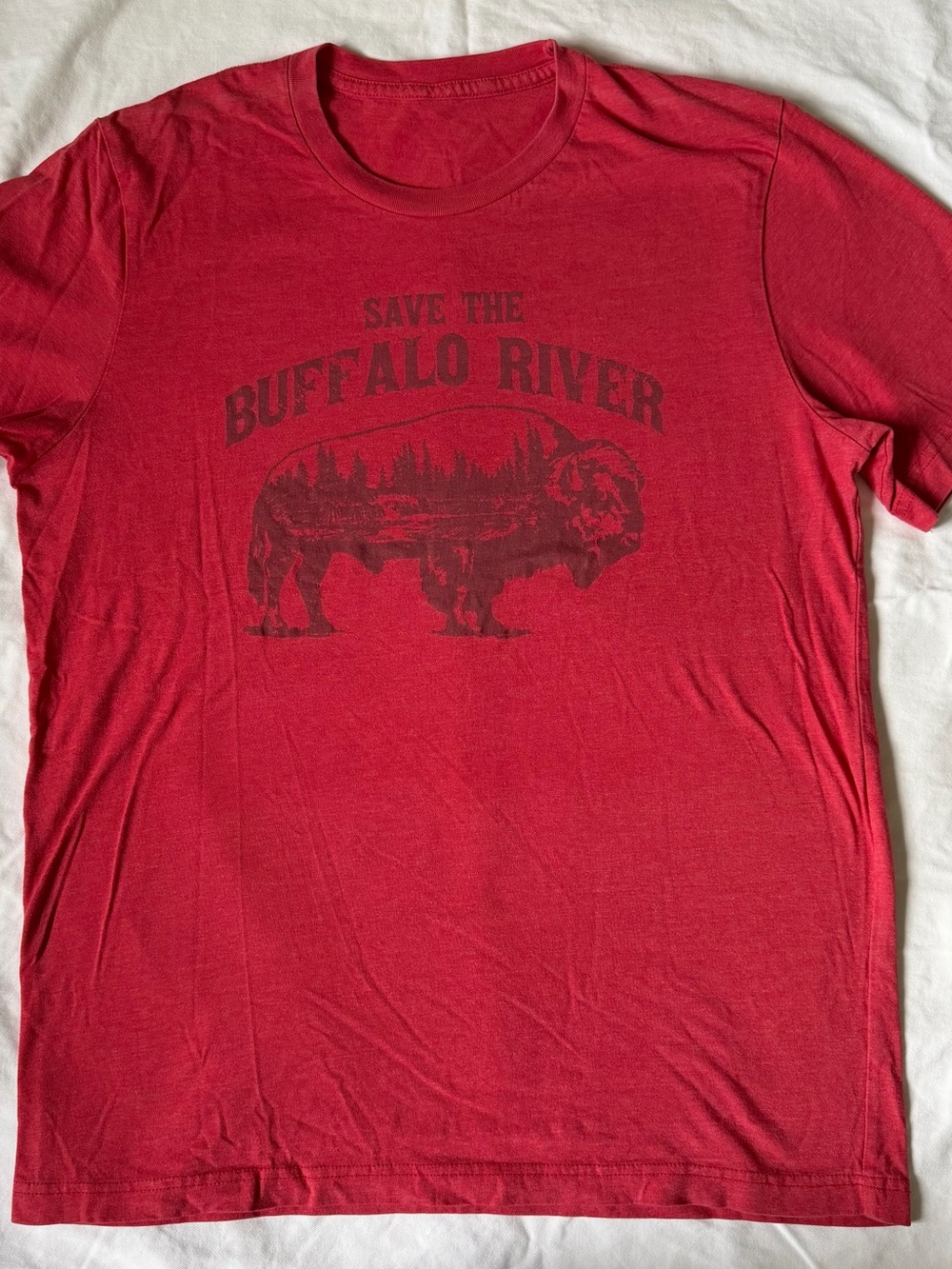 Save The Buffalo River Men's Red Graphic Tee